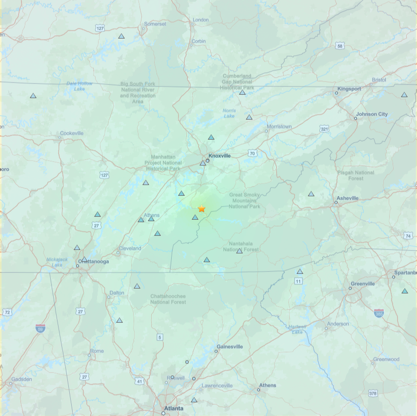 Tenn. Earthquake reported this morning at 4.1 magnitude